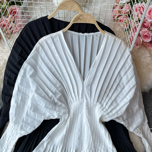 Unique V Neck Long Sleeve Dress Fashion Dress 10911