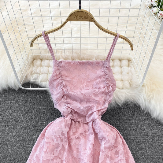 High waist slim A-line lace dress 11202