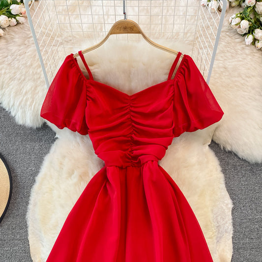 Cute A Line V Neck Short Dress Fashion Dress 10920