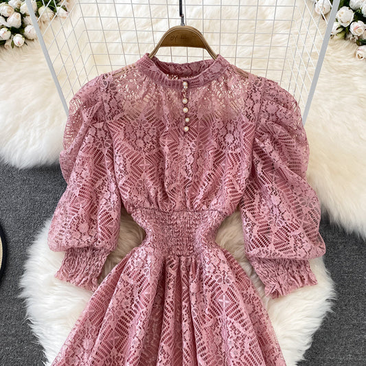 Cute Lace A Line Dress Lace Fashion Dress 10795