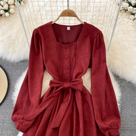Cute A Line Long Sleeve Dress Fashion Dress 10829