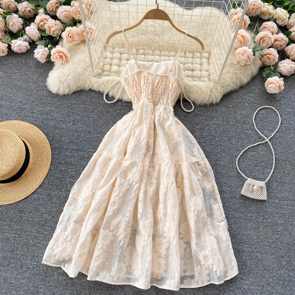 Sweet A Line Spaghetti Dress Fashion Dress 10812