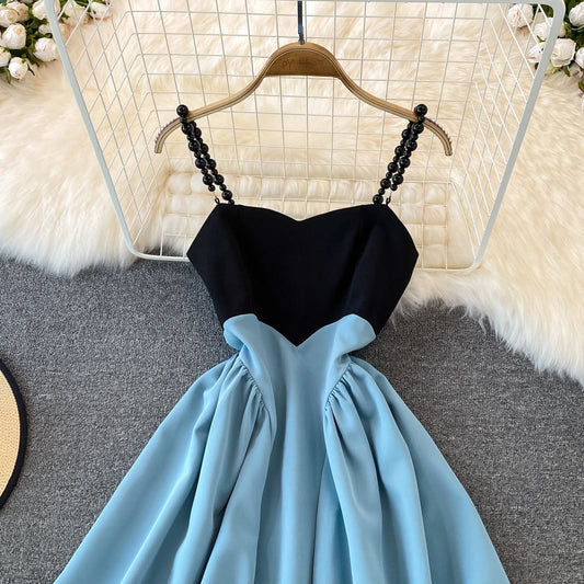 Cute A Line Short Dress Blue Fashion Dress 10725
