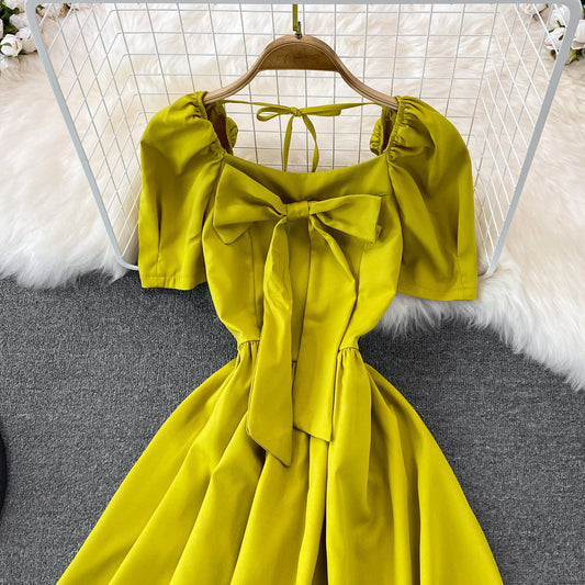 Cute Bow A Line Short Dress 10696