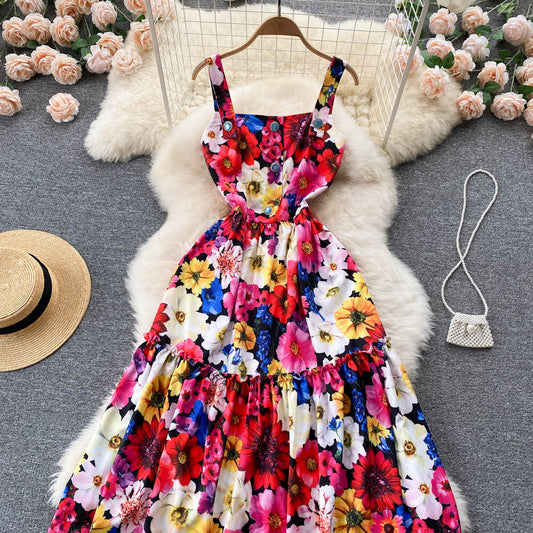 Cute A Line Floral Dress Fashion Dress 10663