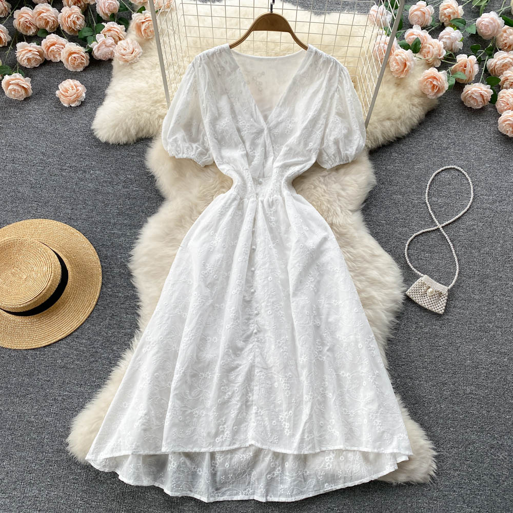 Cute V Neck Short Dress A Line Fashion Dress 10690
