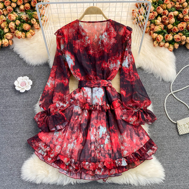 Cute V Neck Short Dress A Line Fashion Dress 10669
