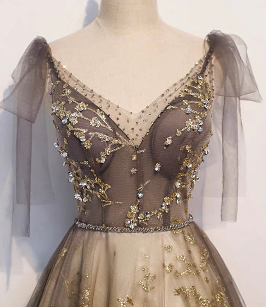 Elegant tulle sequins long prom dress evening gown 10230