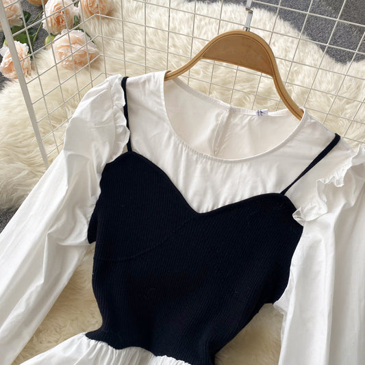 Cute A Line Long Sleeve Dress A Line Fashion Dress 10666