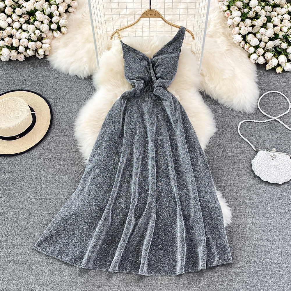 High end celebrity performance host banquet high waist slim dress 11134