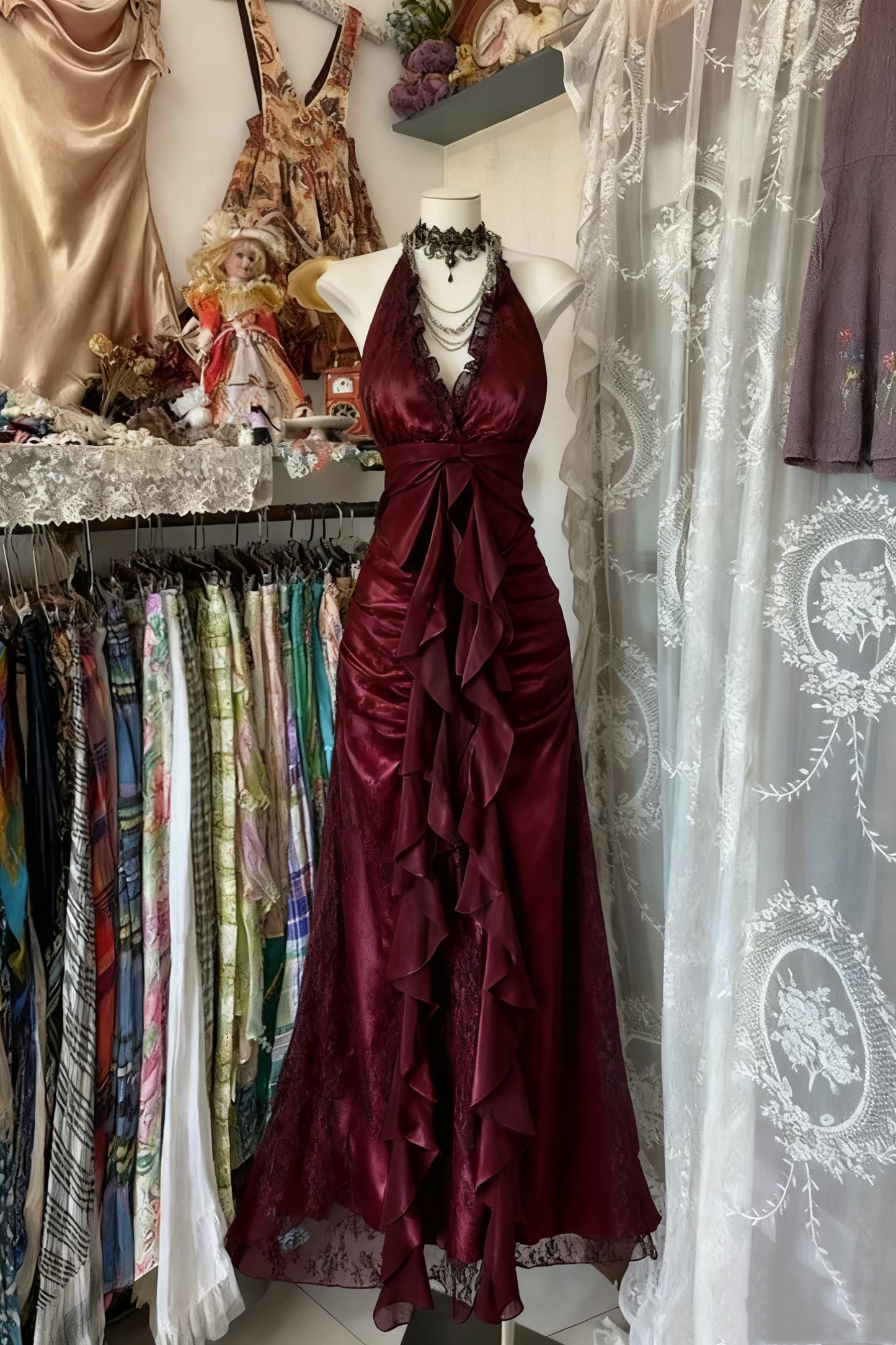 Black/Red Sweet Vintage Fashion Backless Long A-Line Chiffon Tulle Ball Gown Evening Dress Birthday Dress gh4244