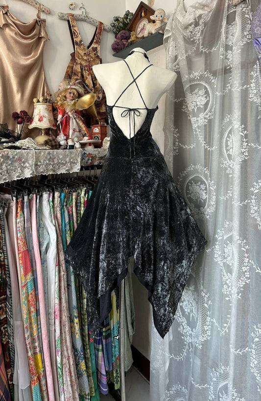 Girlhomeshops-Black vintage short chiffon homecoming dress birthday dress gh5232