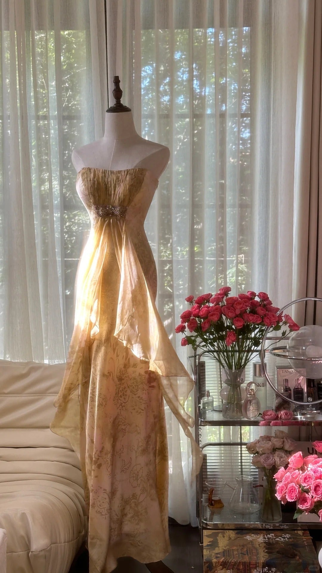 Light Color Elegant Fashion Long Chiffon Ball Gown Evening Dress Birthday/Holiday Party Dress Prom Dress gh4065