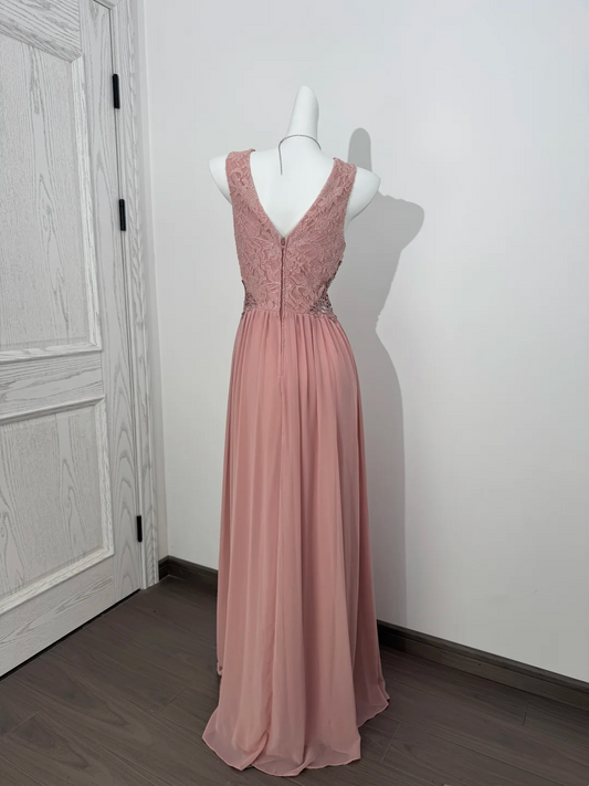 Light Pink Cutout Spaghetti Strap Waist-Cinched Bodycon Long Prom & Evening Gown gh7221