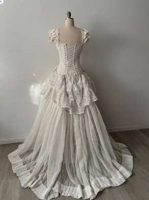 girlhomeshops-White vintage elegant ball gown/wedding dress gh6182