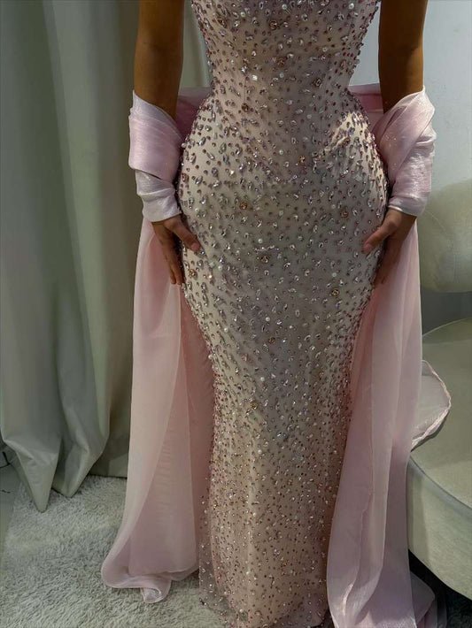 Prom Dresses Extravagant Long Strapless Corset Formal Dress with Crystal