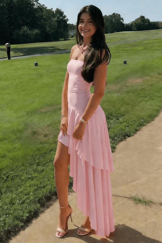 Formal Pink Dress Classy Elegant Strapless Wedding Guest Dresses