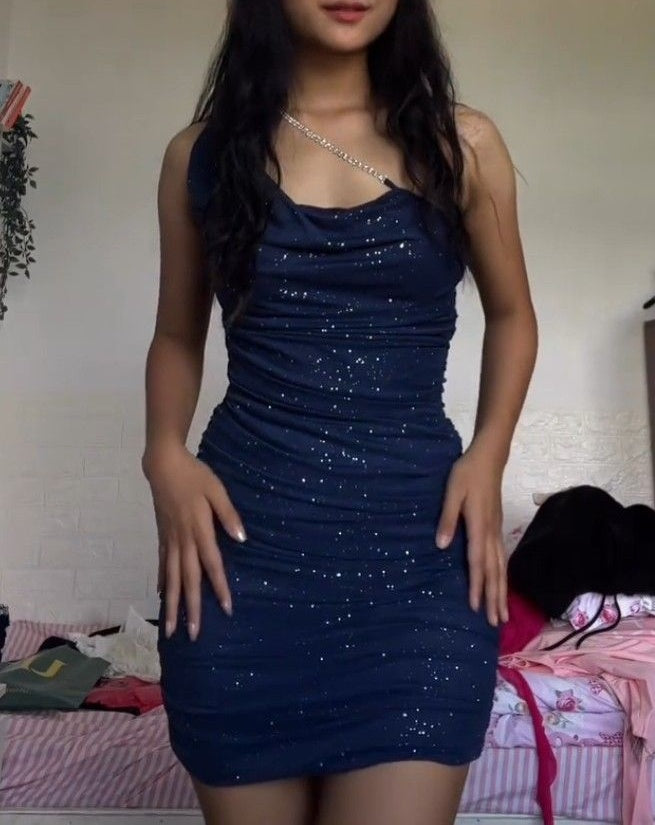 Shiny Homecoming Dress Spaghetti Straps Sheath Cocktail Dress Short Birthday Dress P4928