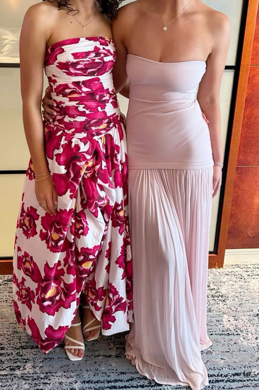 girlhomeshops-Floral Dress Long Slit Garden Party Dress gh5859