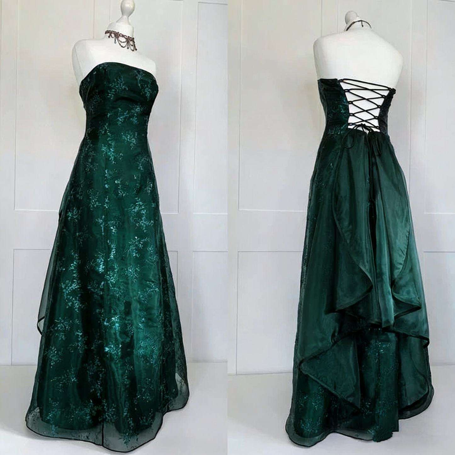 Chic Ball Gown Strapless Grape Tulle Evening Dress Long Prom Dresses P2367
