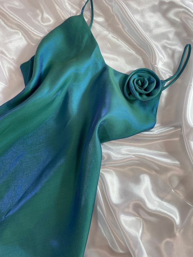 Green gradient fashion simple long elegant satin ball gown evening dress party dress gh3224
