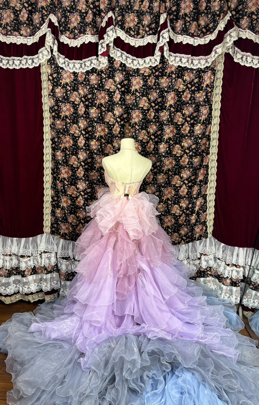 Vintage Colorful Sweetheart Tulle Beaded Quinceanera Dress Evening Ball Gown TP4267