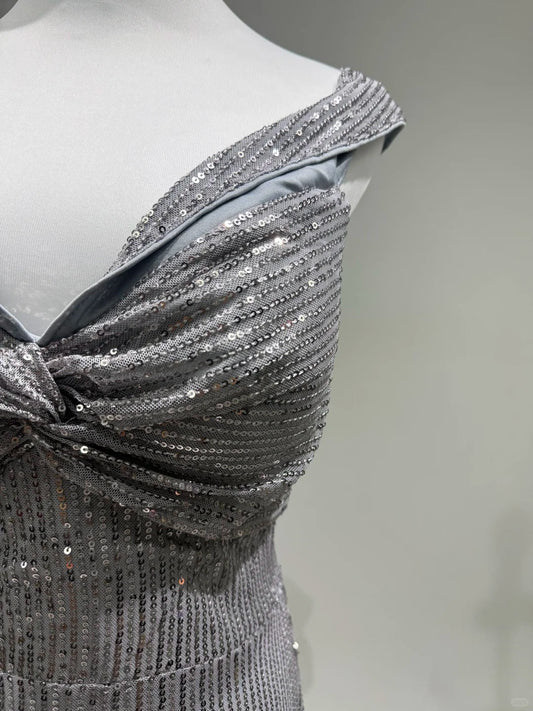 Girlhomeshops-Silver shiny fashion sequins long prom dress birthday party dress gh5419