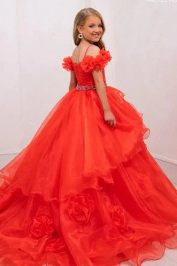 A-Line Beaded Empire Sleeveless Floral Girl Pageant Dress