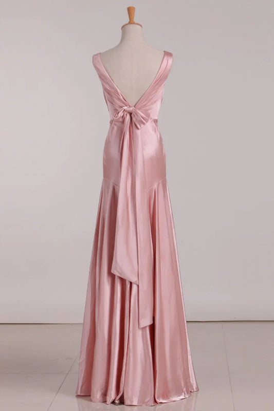 Cute A-Line V-Neck Sleeveless Empire A-Line Bridesmaid Dress