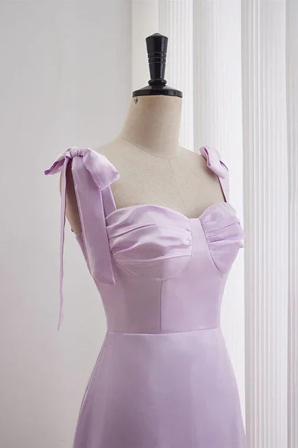 Cute Sweetheart Straps Satin A-Line Homecoming Dress