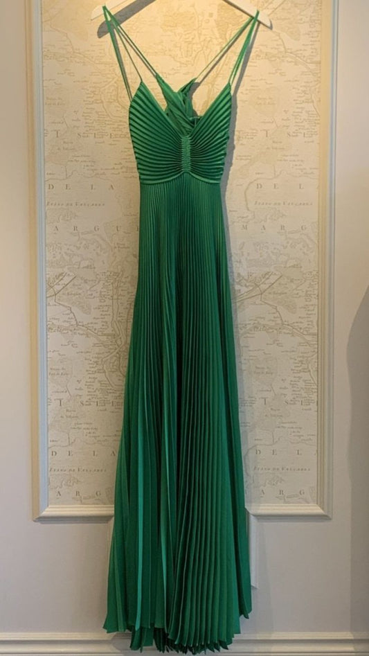 Graceful A Line Spaghetti Straps Chiffon Pleats Long Prom Dress,Evening Dress GG1140