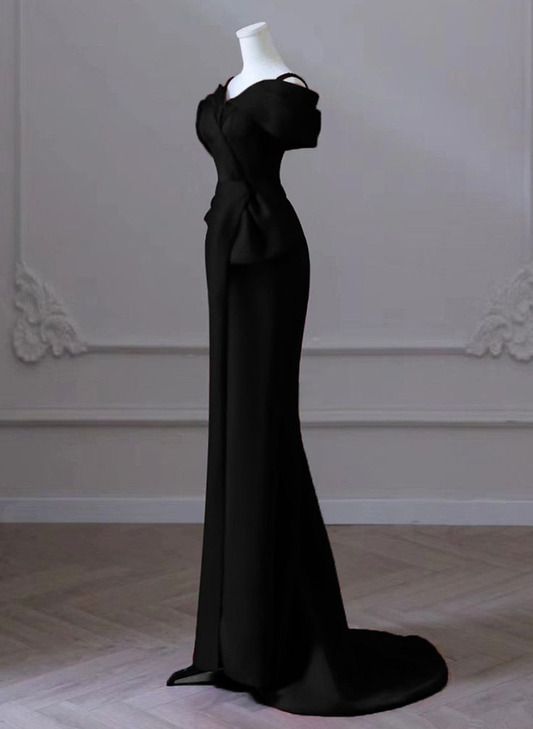 Chic Mermaid Sweetheart Off The Shoulder Satin Long Prom Dress, Evening Dress GG175