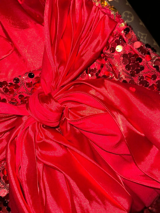 Sexy Halter Neck Red Prom Dress Sequins Rhinestones A-Line Evening Dress GG6187