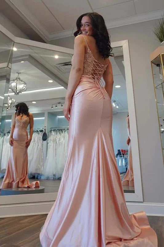 Modest Sweetheart Sleeveless Appliques Empire Mermaid Party Prom Dress