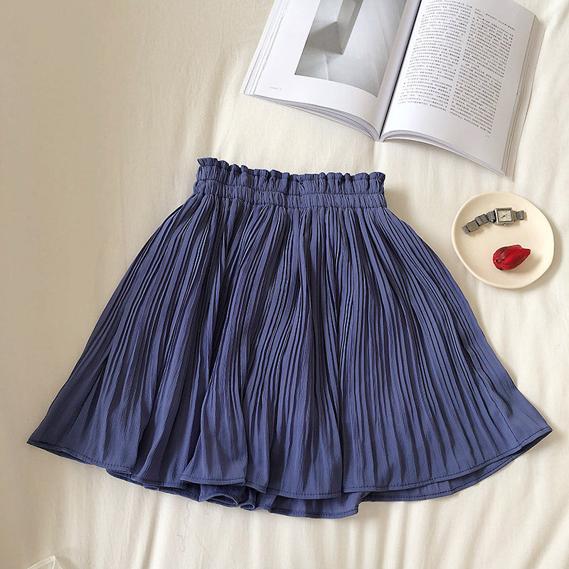 High waist slim pleated light proof skirt pants 5293