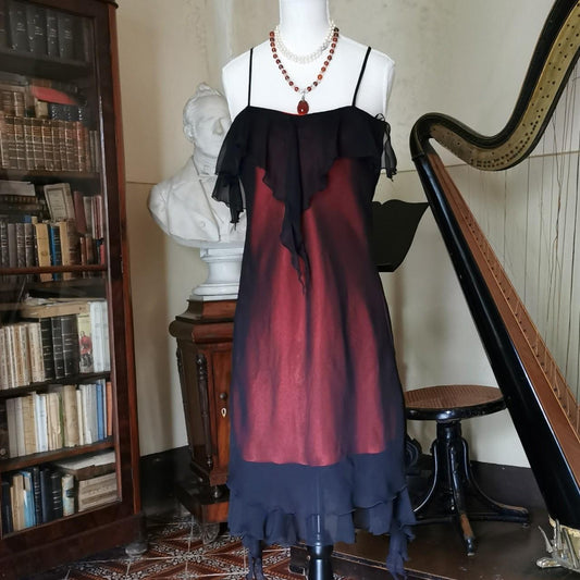 Girlhomeshops--Vintage Burgundy Short/Mid-Length Tulle Homecoming Dress gh5536