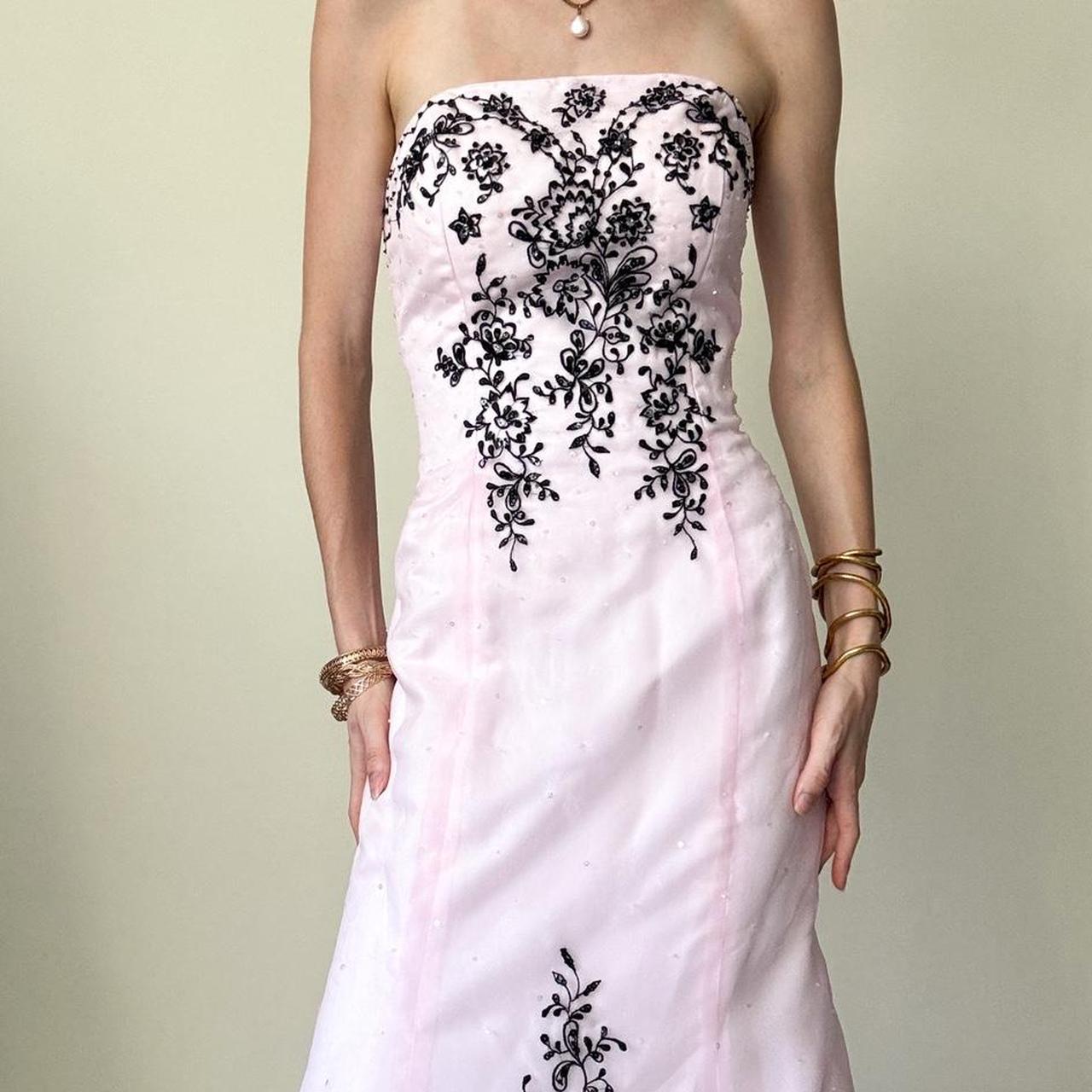 girlhomeshops--Pink Exquisite Floral Long Tulle Prom Dress Graduation Dress gh5645