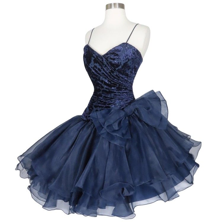 Chic Homecoming Dress Navy Blue A Line Tulle Spaghetti Straps Pleated Cocktail Dress Short Birthday Party Dress P4948