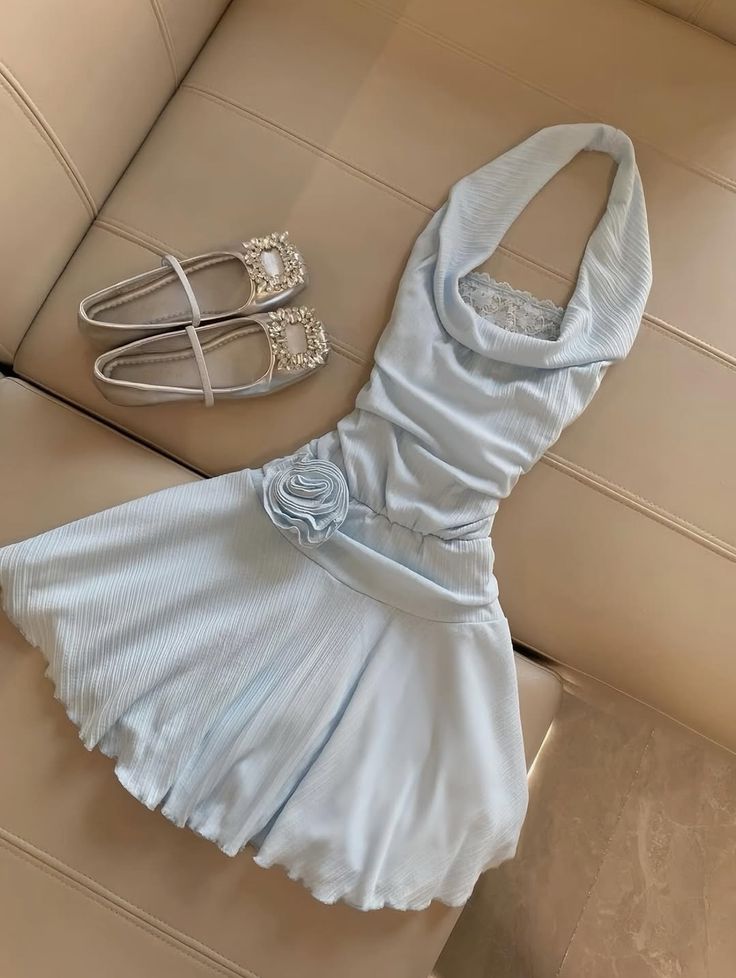 Beauty Homecoming Dress Light Blue A Line Halter Cocktail Dress Short Birthday Party Dress P4949