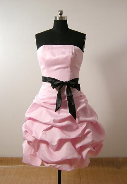 Sweet Homecoming Dress Pink Strapless Pleated Cocktail Dress Short Birthday Party Dress P4952