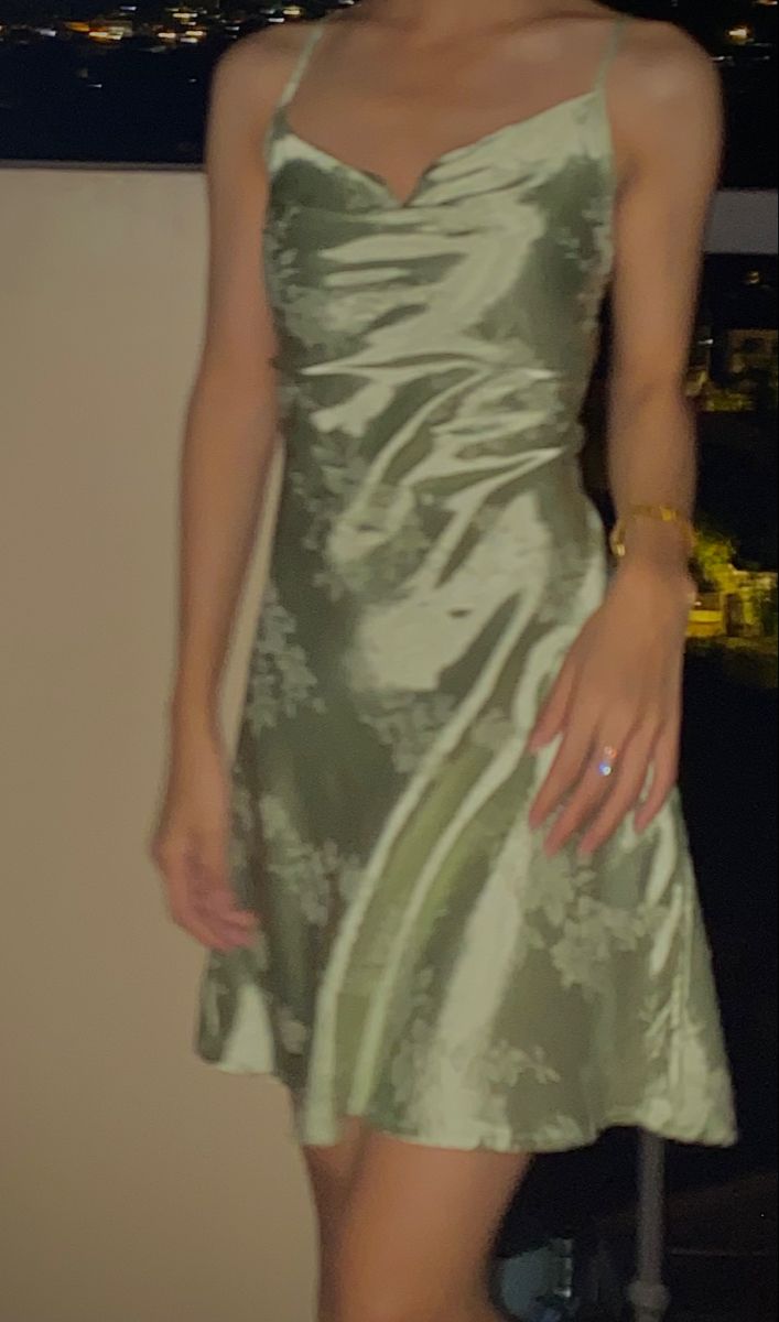 Elegant Homecoming Dress Light Green Spaghetti Straps Print Cocktail Dress Short Birthday Party Dress P4954