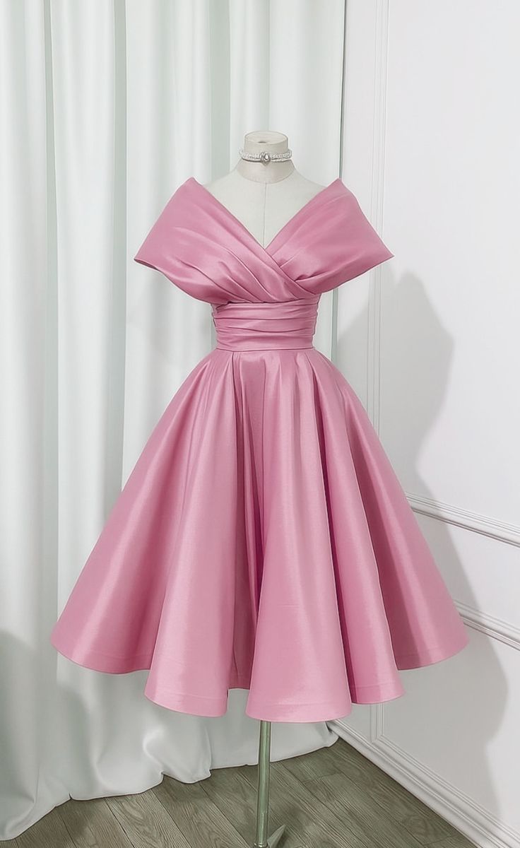 Sweet Homecoming Dress Pink V-neck Stain Pleated Short Birthday Party Dress Crystal Cocktail Dress P4957