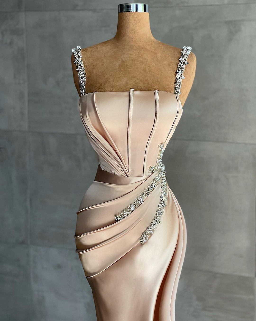 Starps Mermaid Appliques Bead Prom Dress gh623