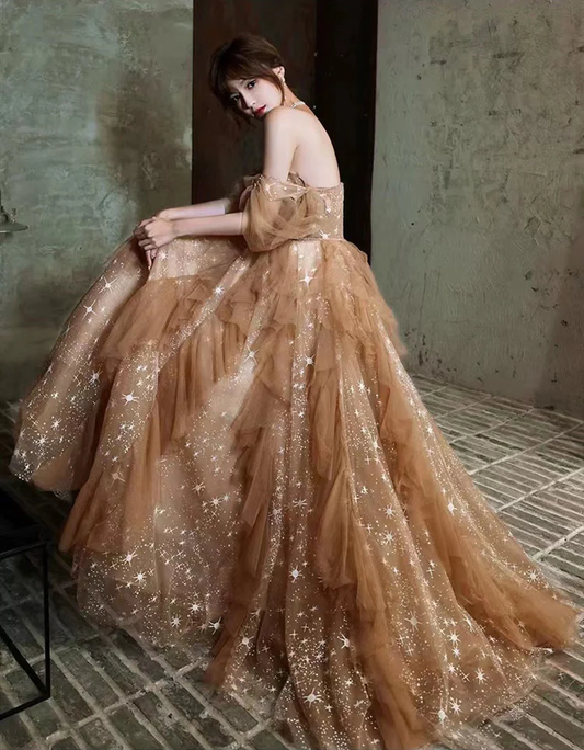 Off The Shoulder Sequin Newest Long Prom Dresses, Wedding Guest Dresses, Fashion Wedding Dresses gh2227