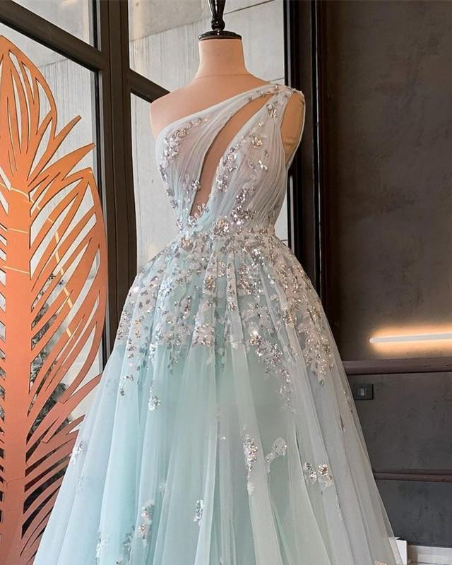 Aline One Shoulder Unique Design Gorgeous Party Long Prom Dresses gh2660