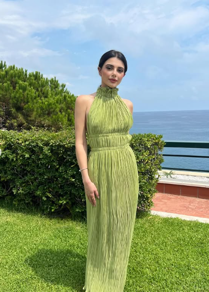 Chic Green Collarless Sleeveless Pleated Length Ankle Formal Prom Dress Evening Gown TP1935