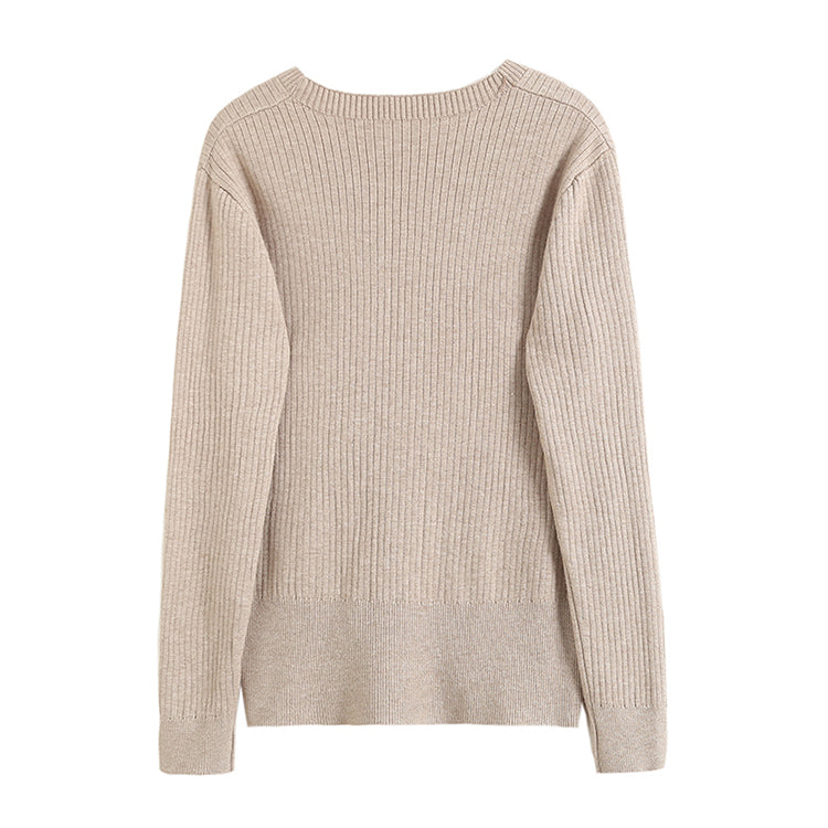 Irregular niche design pleated lace up sweater 7723