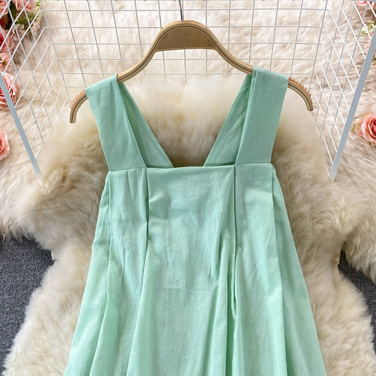 Light cooked wind loose large swing suspender skirt 2905
