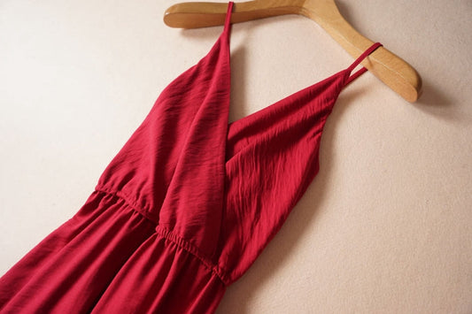 V-neck backless sexy beach skirt suspender dress 3274