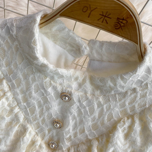 Lace lady style gentle temperament fairy skirt 3394